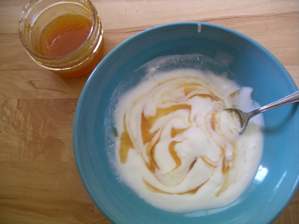 apricot in yogurt