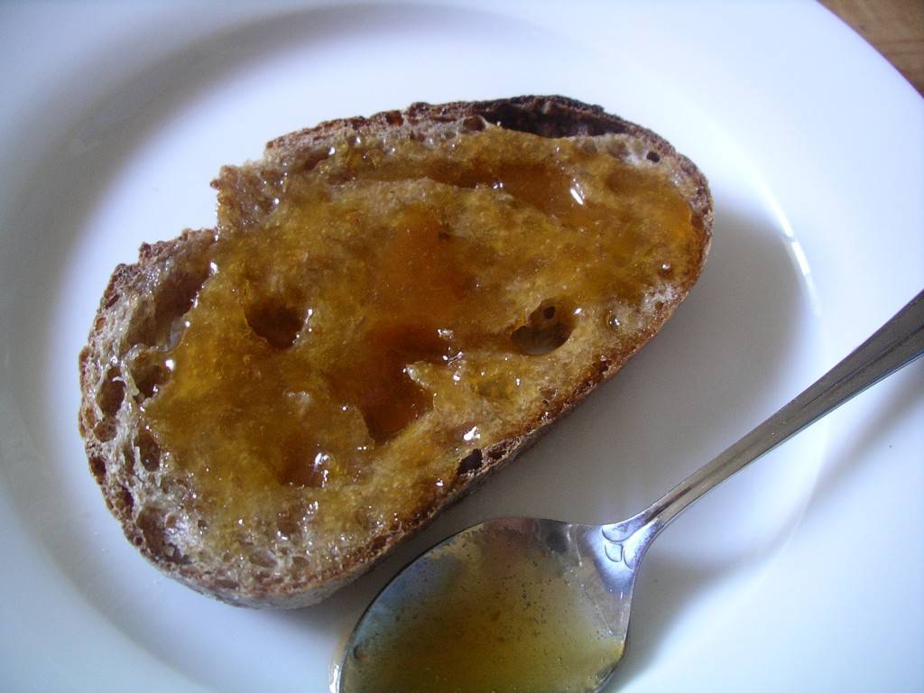 apricot preserves on toast