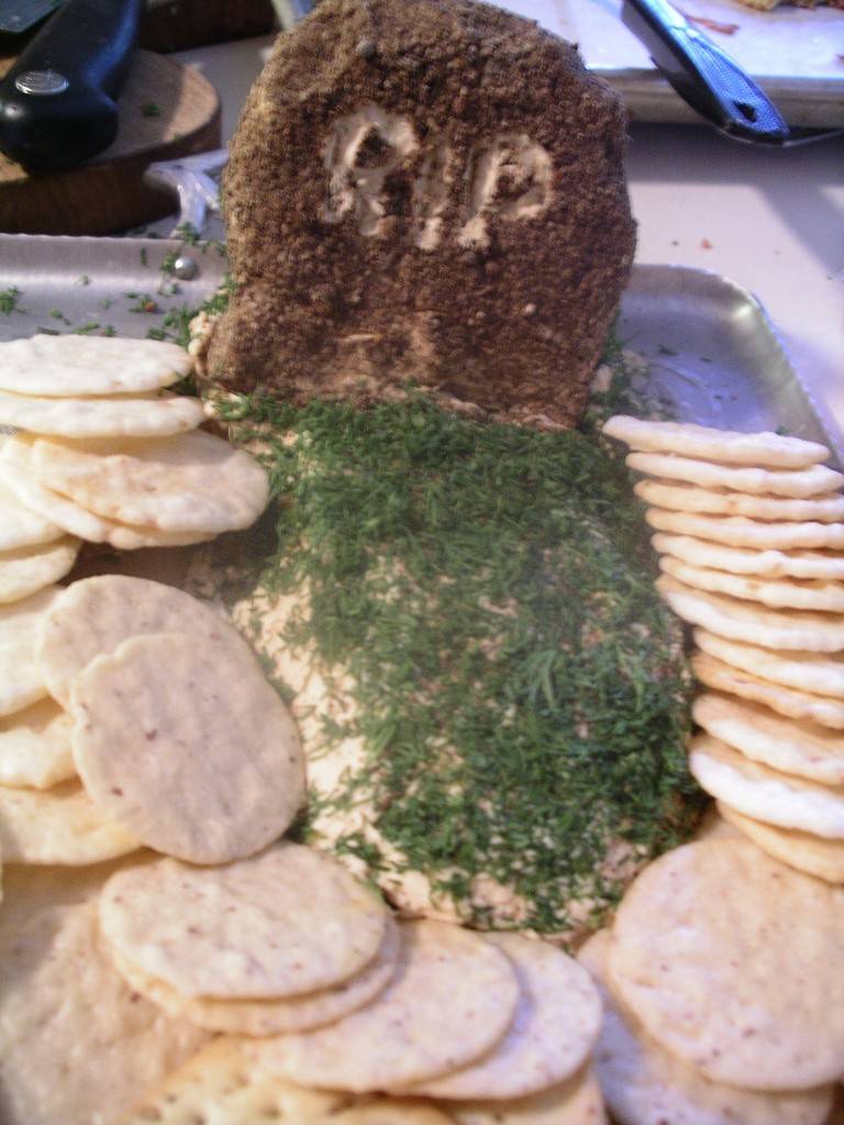 gravestone cheese with crackers