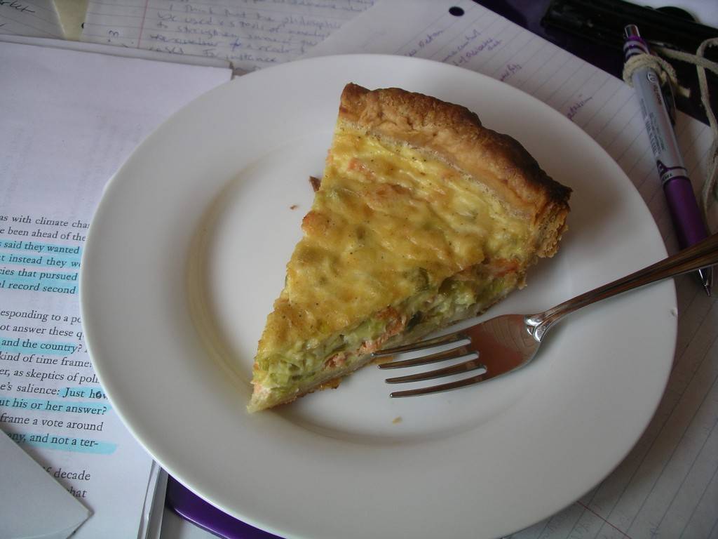 salmon quiche on homework