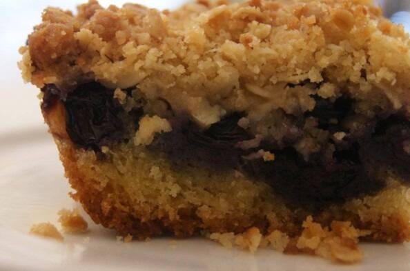 blueberry buckle bars close-up
