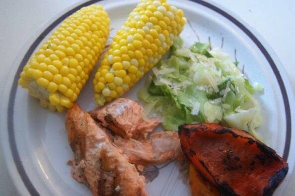 simple west coast summer meal on a plate