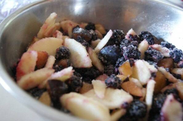 September fruit mix in bowl