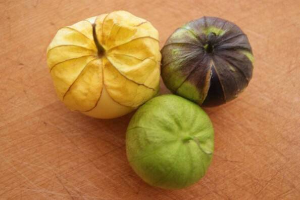 Yellow Purple Green Tomatillos