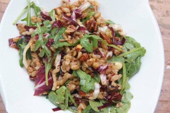 Warm Farro Salad with Greens