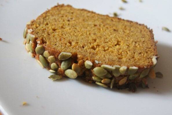 Slice of Fresh Pumpkin Loaf