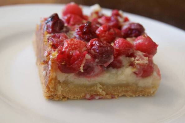 Christmas Cranberry Custard Bars