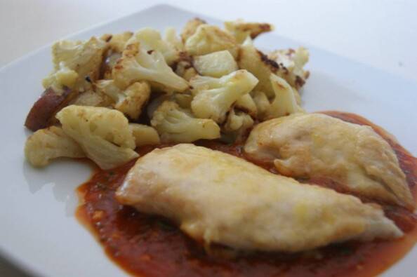 Chicken Parmesan with Roasted Cauliflower