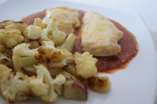 Chicken Parmesan with Roasted Cauliflower