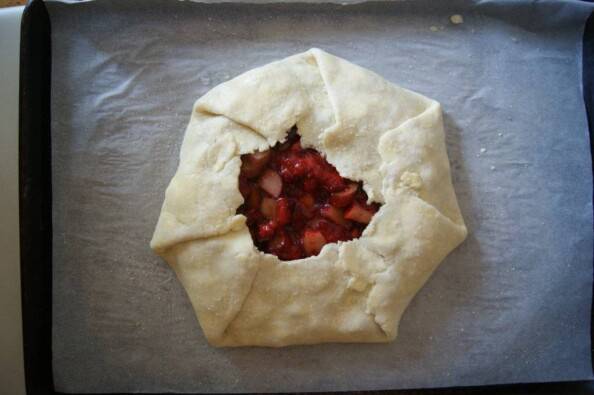 Folding Galette Pastry over Filling