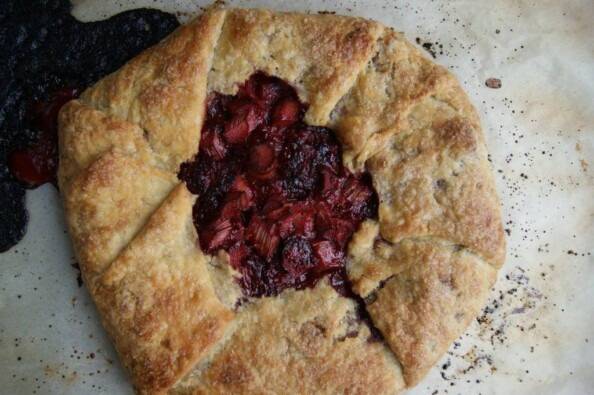 baked Rhubarb Strawberry Galette