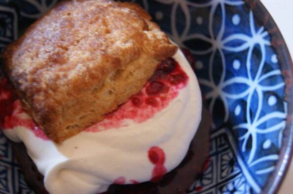 tayberry cherry shortcake with cardamom cream