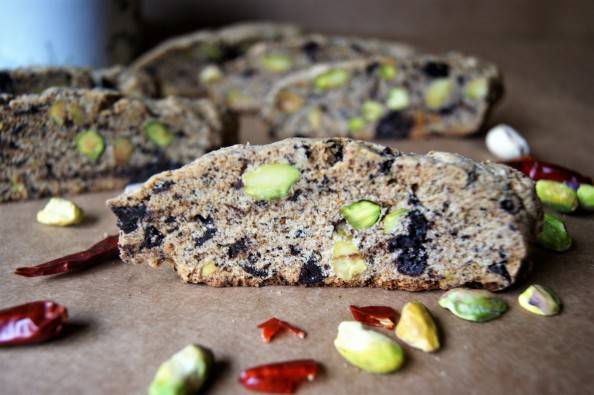 Pistachio Chocolate Chili Biscotti