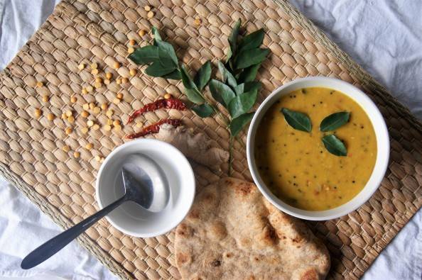 South Indian dhal curry leaves