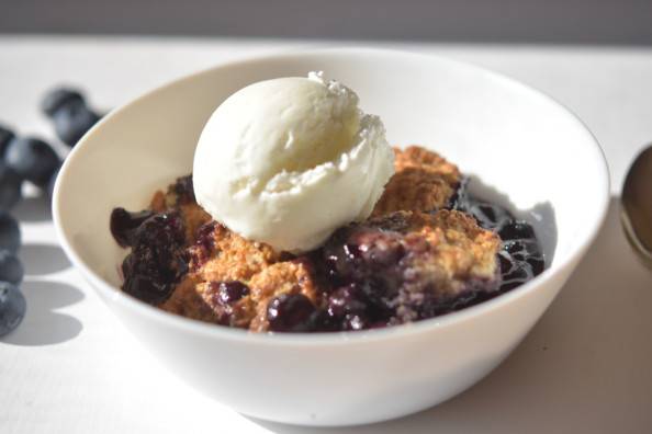 homemade blueberry cobbler