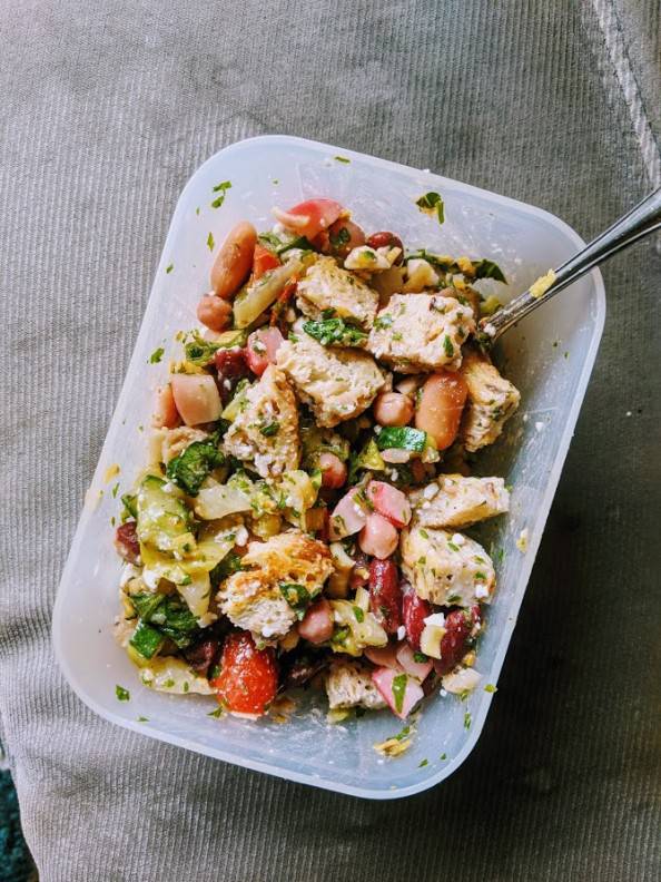 panzanella bean salad