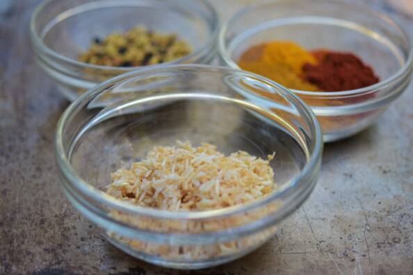 close up of toasted rice and coconut