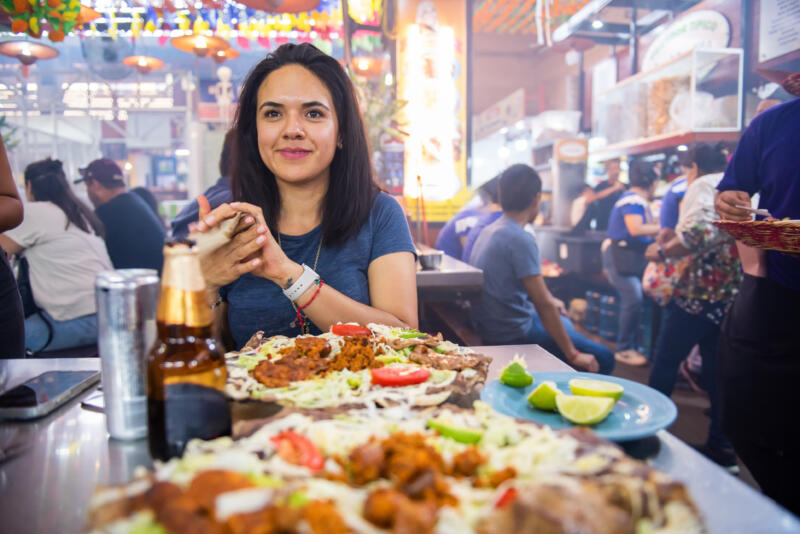Tlayuda in a Oaxaca Market