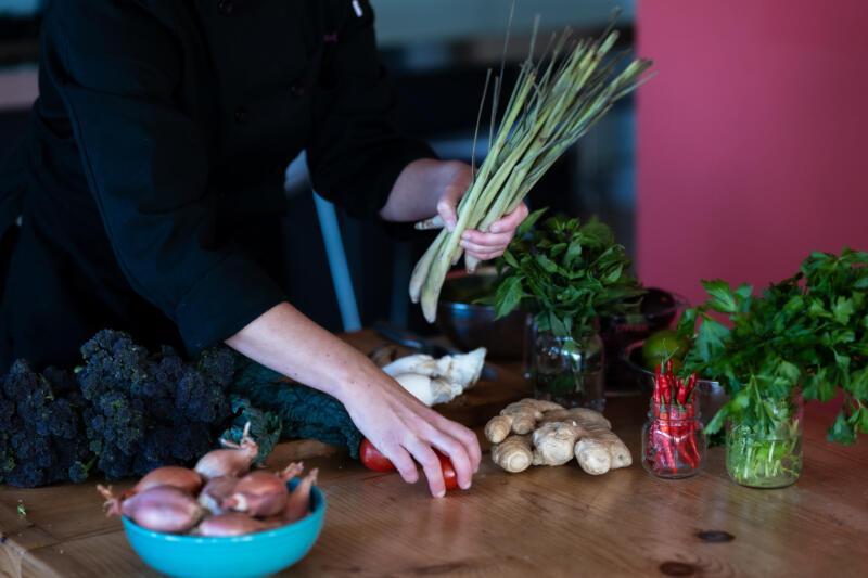 Chef Heidi Fink teaching