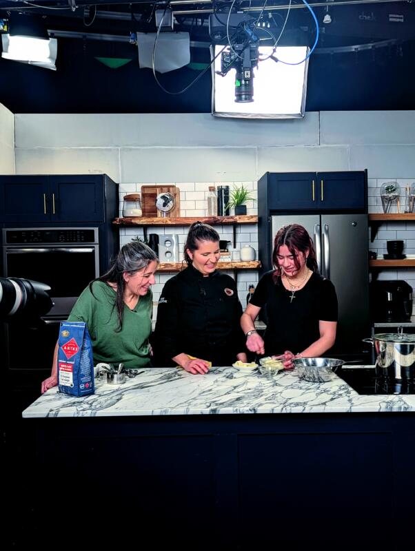 Chef Heidi and guests on set